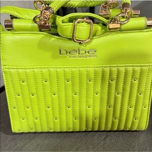 Bebe Neon Green Studded Satchel
